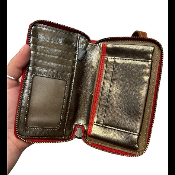 Red Pebbled Leather Fossil Crossbody Purse W Matching Wallet - Picture 8 of 9